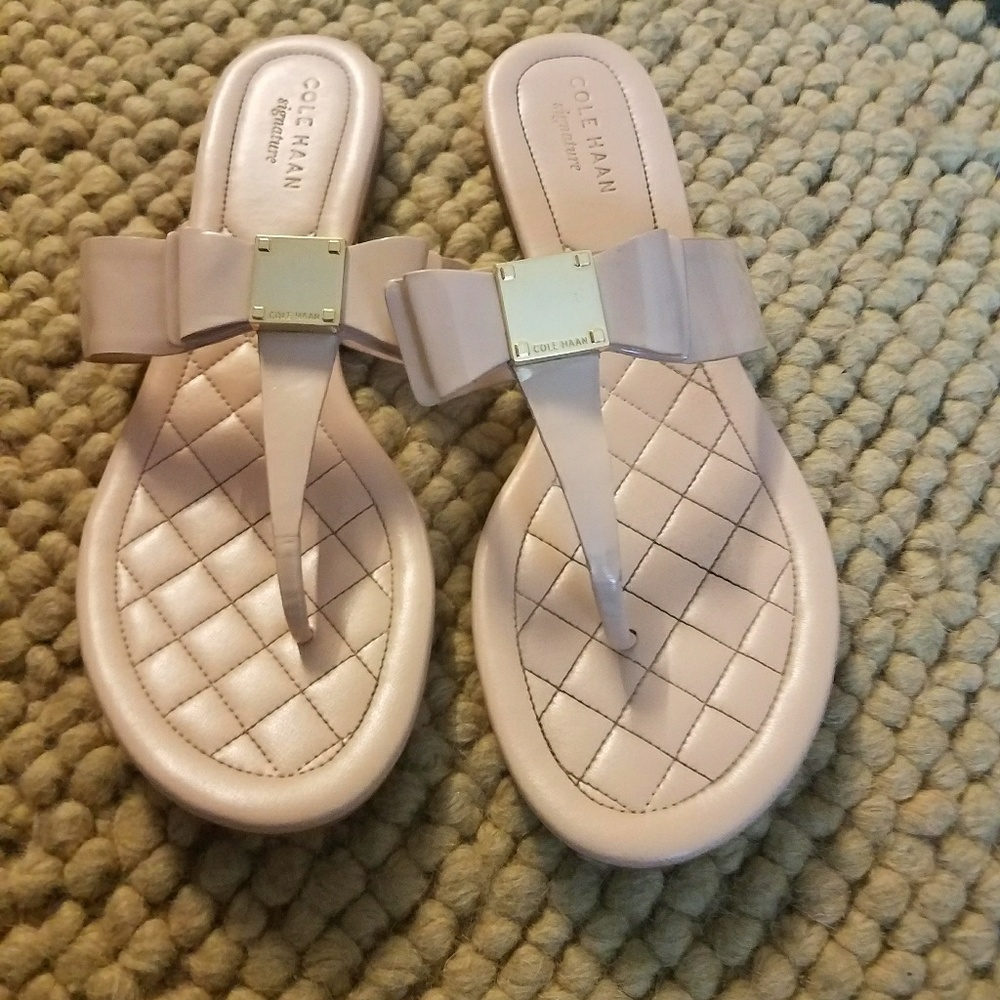 Cole Haan Nude Sandals patent leather